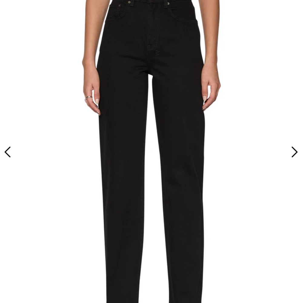 Ksubi Playback Jet Black High waist, relaxed straight leg jean size 29